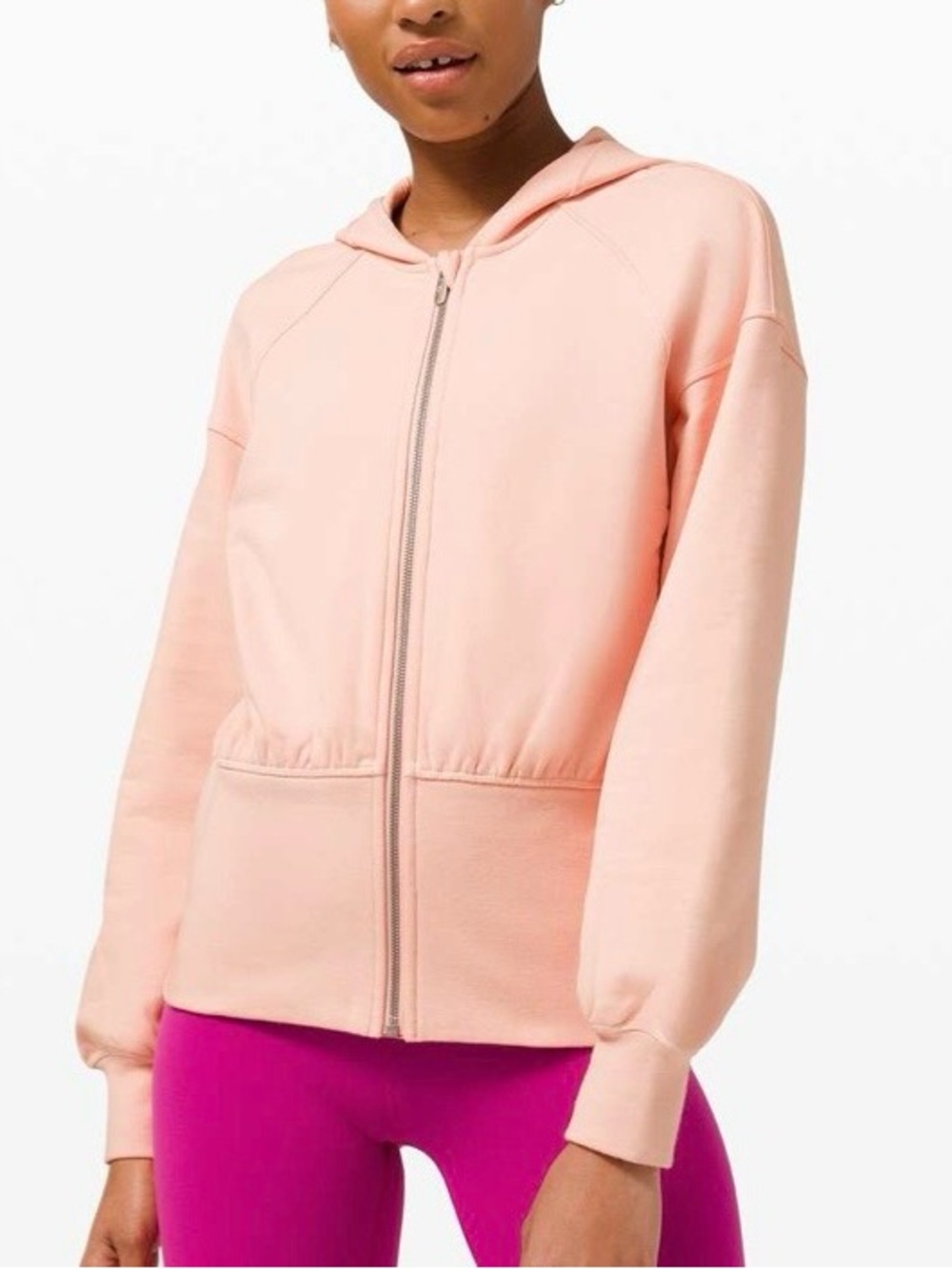 Lululemon Hugged Waist Cotton Zip Hoodie. Pink Mist. Size 6